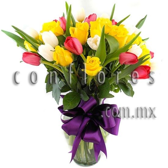 Arreglo con Flores Tulipanes Blancos Sabiduría - Florería conflores