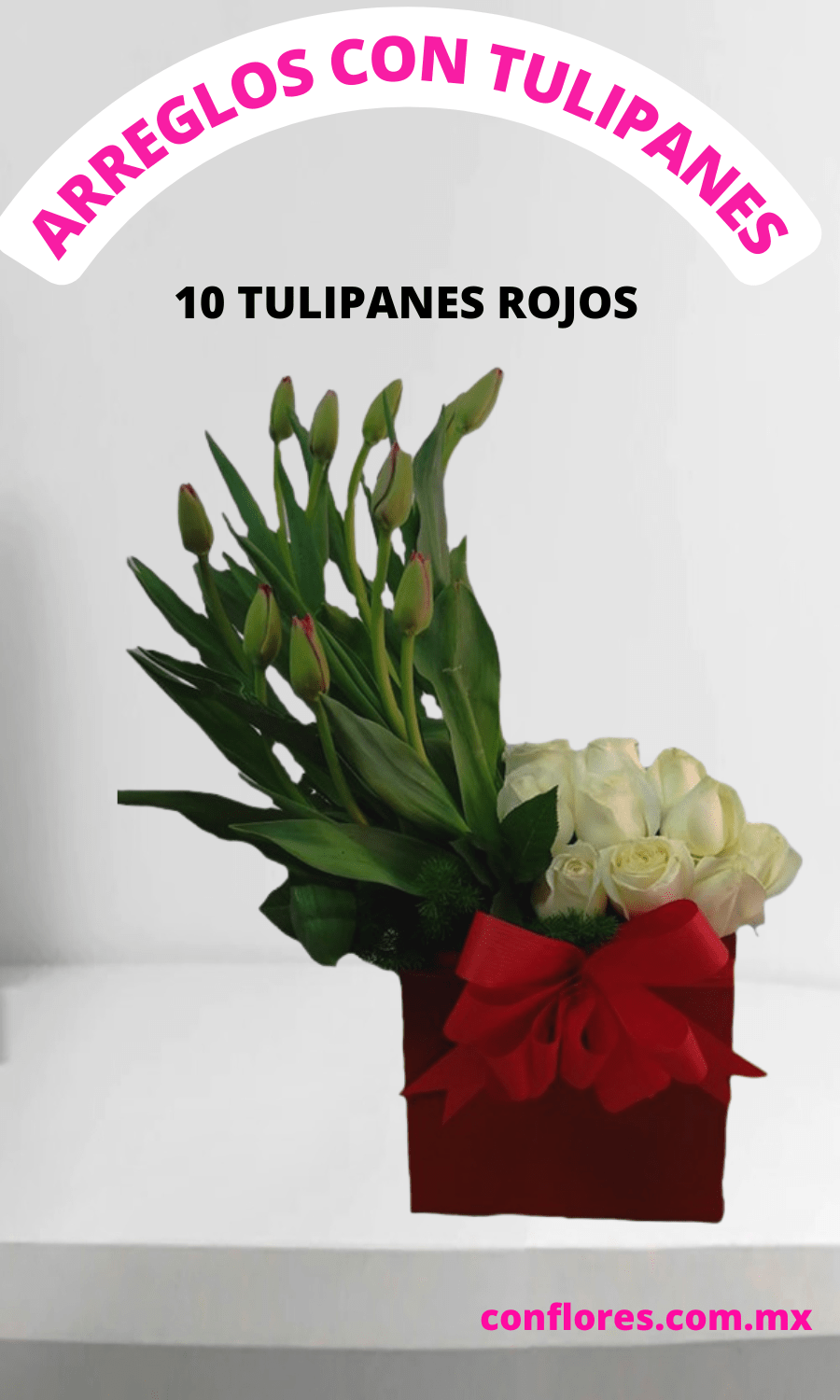 Arreglos Florales con Tulipanes Rojos Cristales - Florería conflores