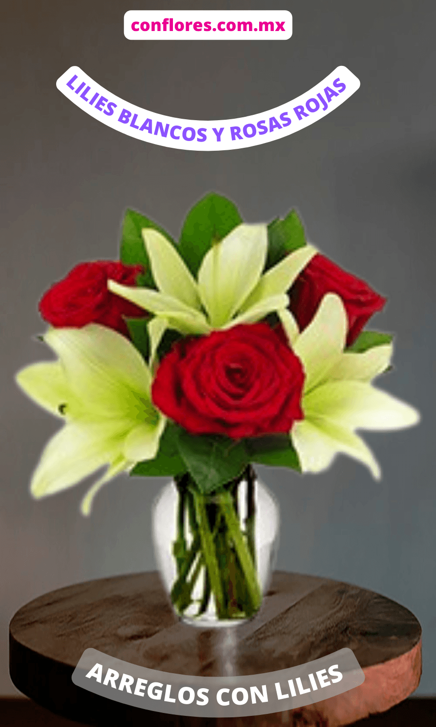 Arreglo con lilies y Rosas Rojas Amor - Florería conflores