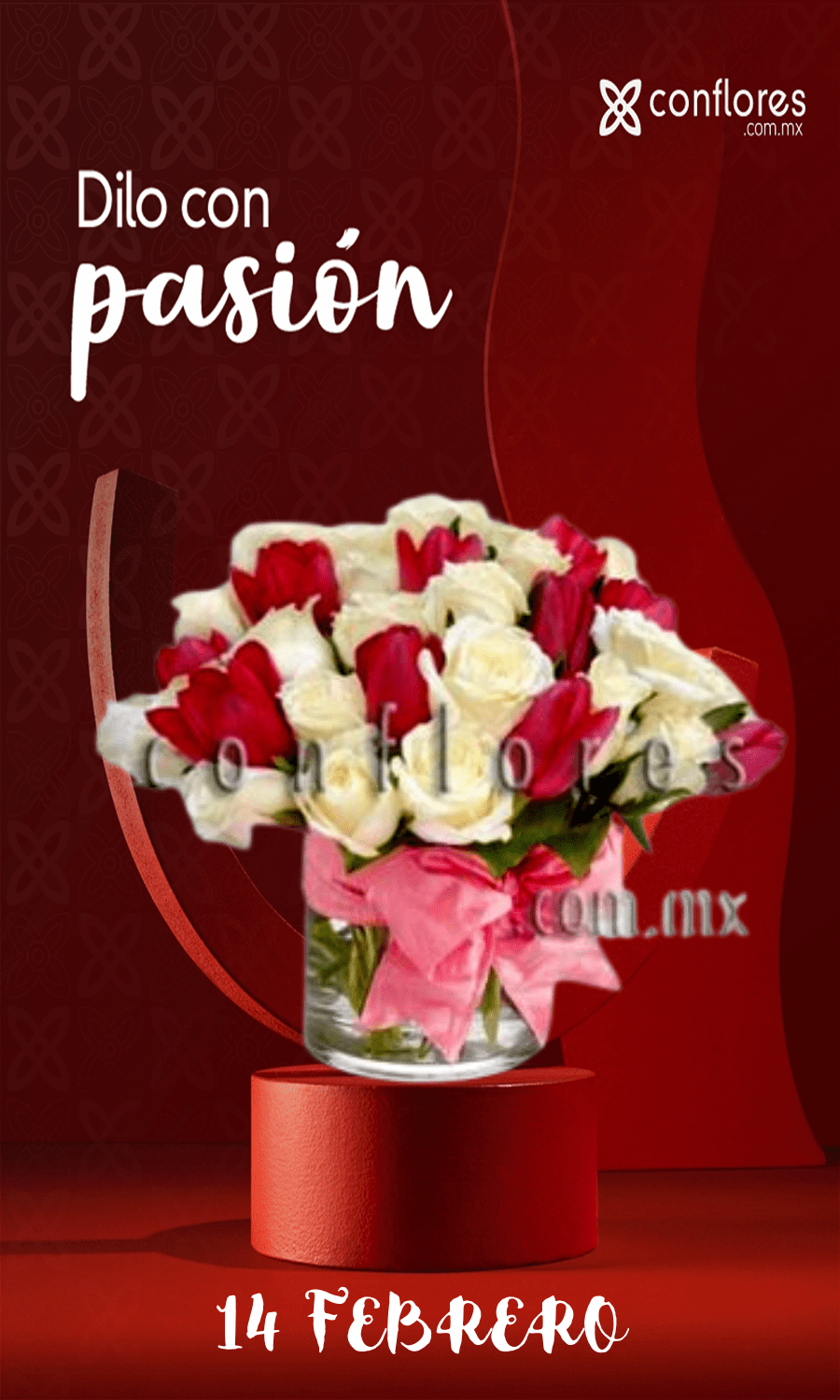 Arreglos con Rosas Nido de Amor 14 de Febrero - Florería conflores