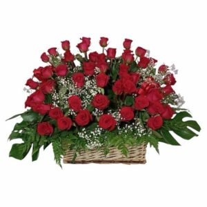 Florerías Online Canasta de Rosas Rojas
