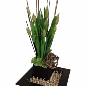 Tulipanes Naranjas y Chocolates kisses