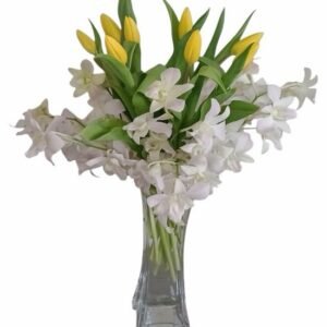 Arreglos con Orquídeas y Tulipanes Amarillos