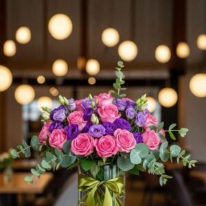 Lisianthus Morados y Rosas Rosa CDMX