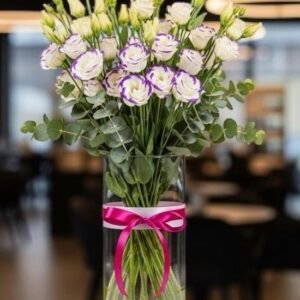 Lisianthus Blancos Filo Morado para Regalar en CDMX