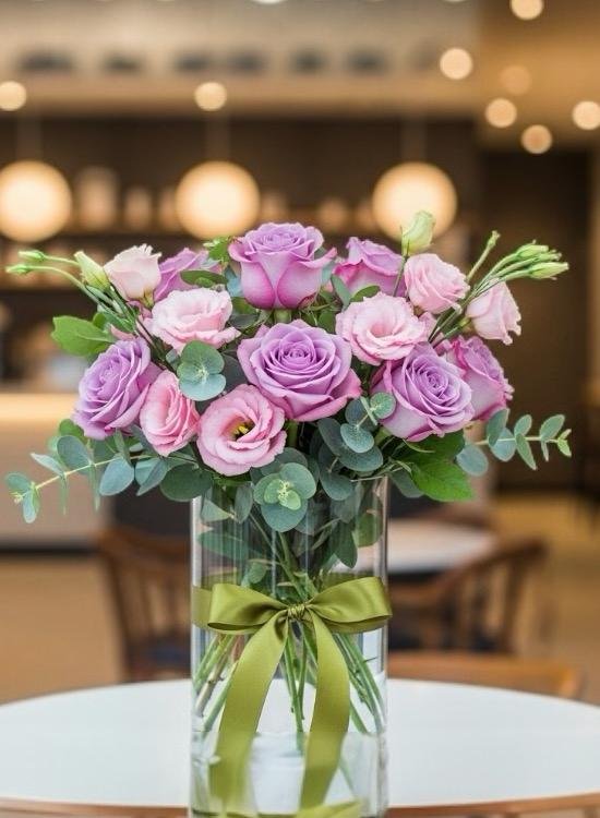 Lisianthus Rosa y Rosas Morada CDMX