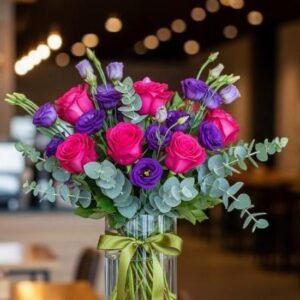 Lisianthus Morados y Rosas Fucsia CDMX